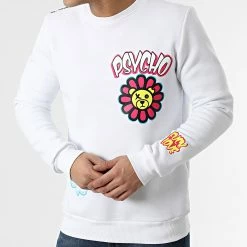 Offres 🥰 Sweat Crewneck T906 Blanc de Uniplay 😍 -Uniplay Soldes uniplay 300475 UP T906 WHITE 20220203T155615 03