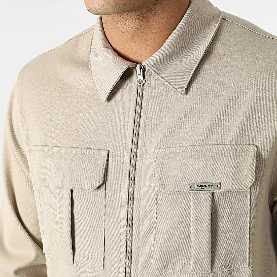 Budget 🎁 Ensemble Veste Zippée Et Jogger Pant MK-18 Beige de Uniplay ❤️ 4 Budget 🎁 Ensemble Veste Zippée Et Jogger Pant MK-18 Beige de Uniplay ❤️ – Image 2