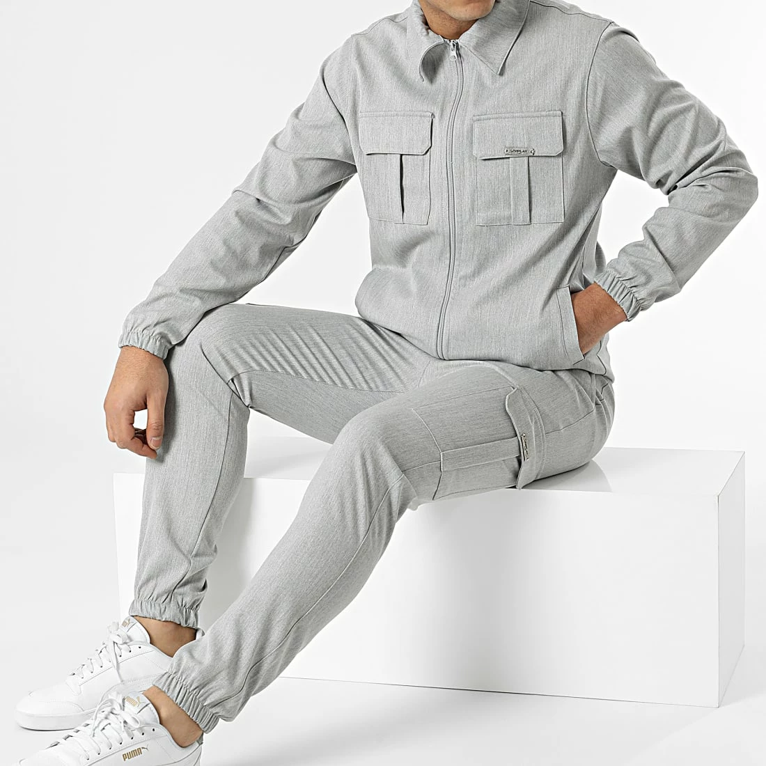 Sortie 💯 Ensemble Veste Zippée Et Jogger Pant MK-18 Gris Chiné de Uniplay 💯 3 Sortie 💯 Ensemble Veste Zippée Et Jogger Pant MK-18 Gris Chiné de Uniplay 💯