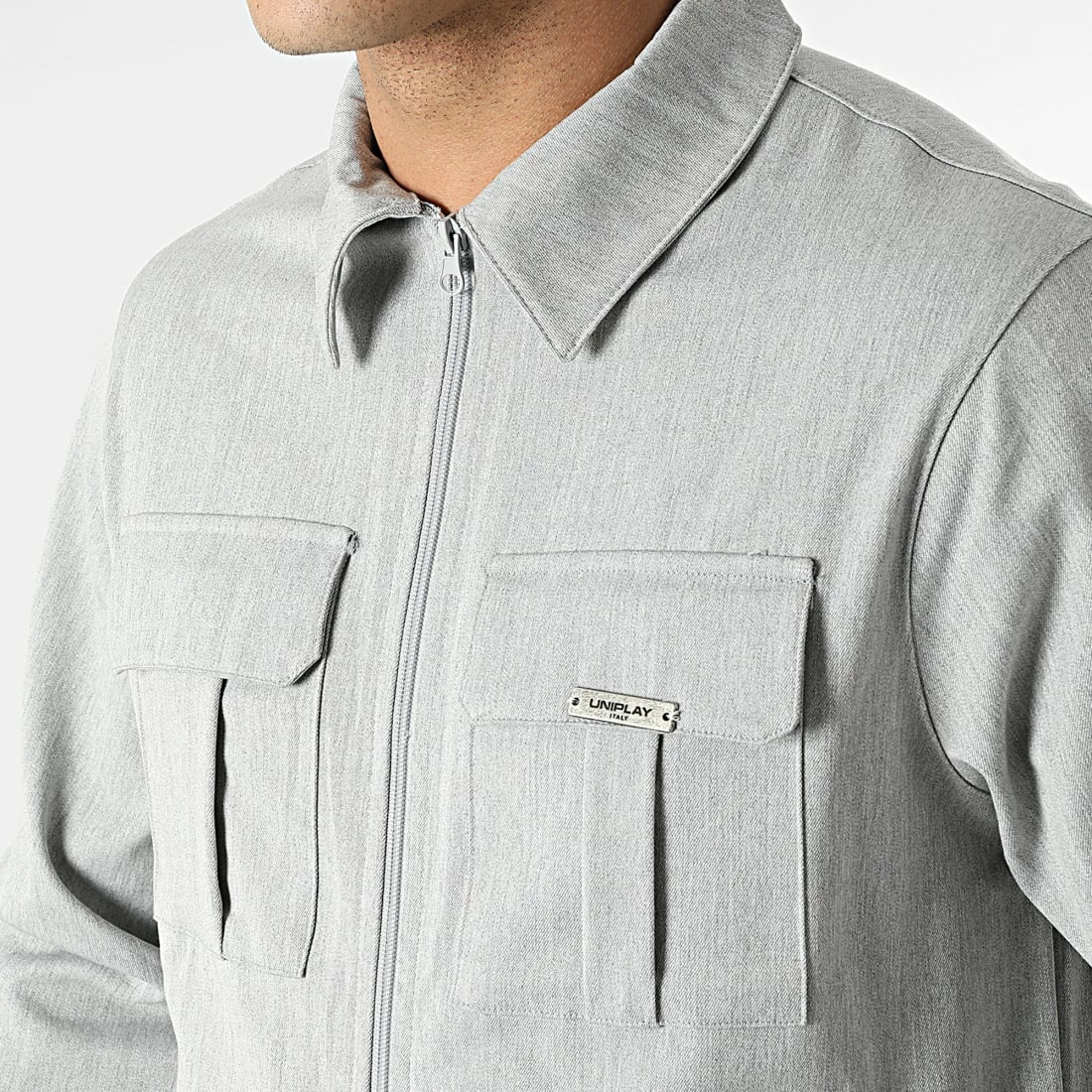 Sortie 💯 Ensemble Veste Zippée Et Jogger Pant MK-18 Gris Chiné de Uniplay 💯 4 Sortie 💯 Ensemble Veste Zippée Et Jogger Pant MK-18 Gris Chiné de Uniplay 💯 – Image 2