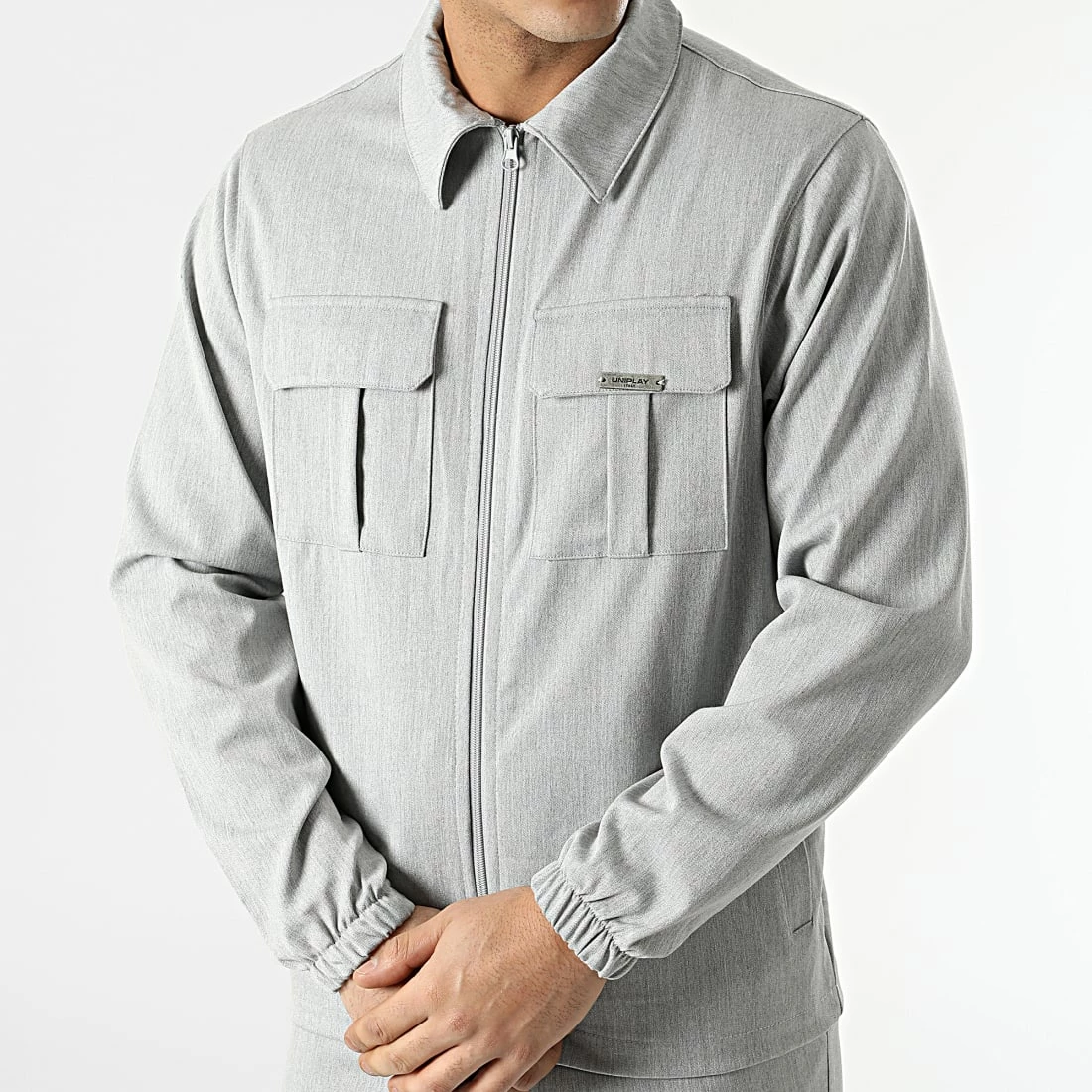 Sortie 💯 Ensemble Veste Zippée Et Jogger Pant MK-18 Gris Chiné de Uniplay 💯 5 Sortie 💯 Ensemble Veste Zippée Et Jogger Pant MK-18 Gris Chiné de Uniplay 💯 – Image 3