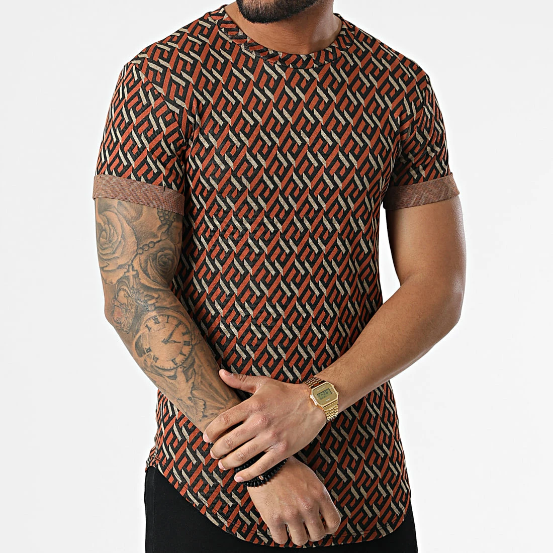 Tout neuf 🎁 Tee 👕 Shirt Oversize UY7801 Noir Marron de Uniplay 🌟 5 Tout neuf 🎁 Tee 👕 Shirt Oversize UY7801 Noir Marron de Uniplay 🌟 – Image 3