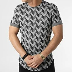 Acheter ❤️ Tee 👕 Shirt Oversize UY816 Gris Chiné Noir de Uniplay ✨ -Uniplay Soldes uniplay 304244 UY816 GREY BLACK WHITE 20220224T132853 03