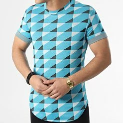 Acheter ✔️ Tee 👚 Shirt Oversize UY817 Bleu Clair Blanc de Uniplay 🥰 -Uniplay Soldes uniplay 304275 UY817 WHITE SKY BLUE BLACK 20220224T132438 03