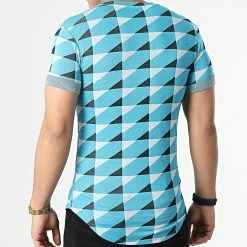 Acheter ✔️ Tee 👚 Shirt Oversize UY817 Bleu Clair Blanc de Uniplay 🥰 -Uniplay Soldes uniplay 304275 UY817 WHITE SKY BLUE BLACK 20220224T132439 04