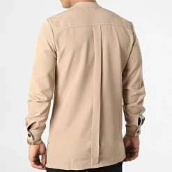 Grosses soldes ❤️ Chemise Manches Longues Col Mao 22005 Camel de Uniplay 👏 -Uniplay Soldes uniplay 304316 22005 CAMEL 20220222T114832 04