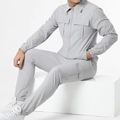 Le moins cher 😉 Ensemble Veste Et Pantalon Jogging MK-16 Gris de Uniplay 🥰