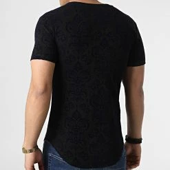 Meilleur prix ✔️ Tee 👚 Shirt Oversize UY790 Noir Bleu Marine de Uniplay ⭐ -Uniplay Soldes uniplay 304363 UY790 BLACK BLUE 20220222T152335 04