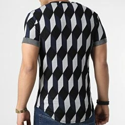 De gros 👍 Tee 👕 Shirt Oversize UY818 Bleu Marine Blanc de Uniplay 🔥 -Uniplay Soldes uniplay 304370 UY818 BLUE WHITE BLACK 20220222T152348 04