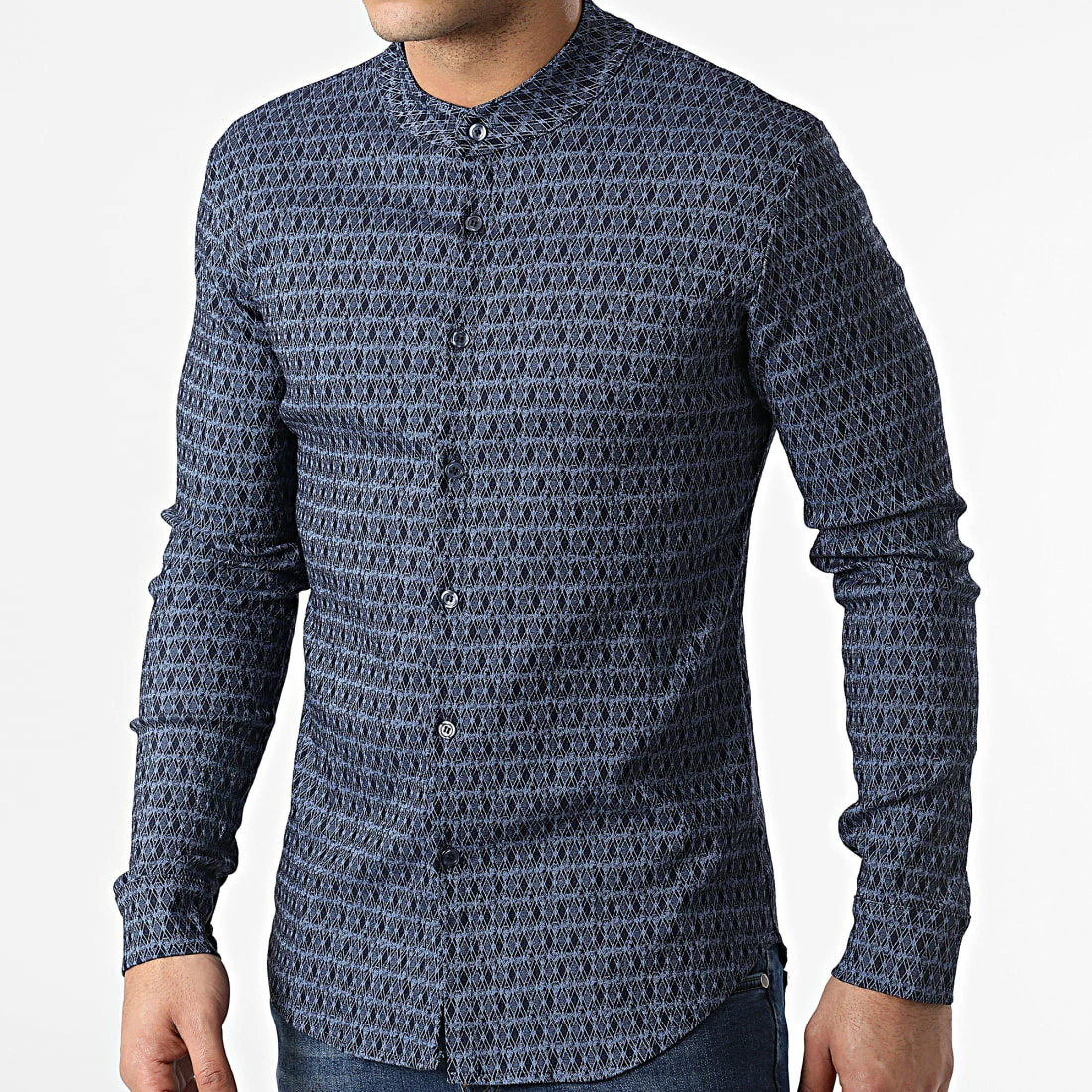 Vente flash 👍 Chemise Manches Longues Col Mao UP-C107 Bleu Marine de Uniplay 💯 3 Vente flash 👍 Chemise Manches Longues Col Mao UP-C107 Bleu Marine de Uniplay 💯