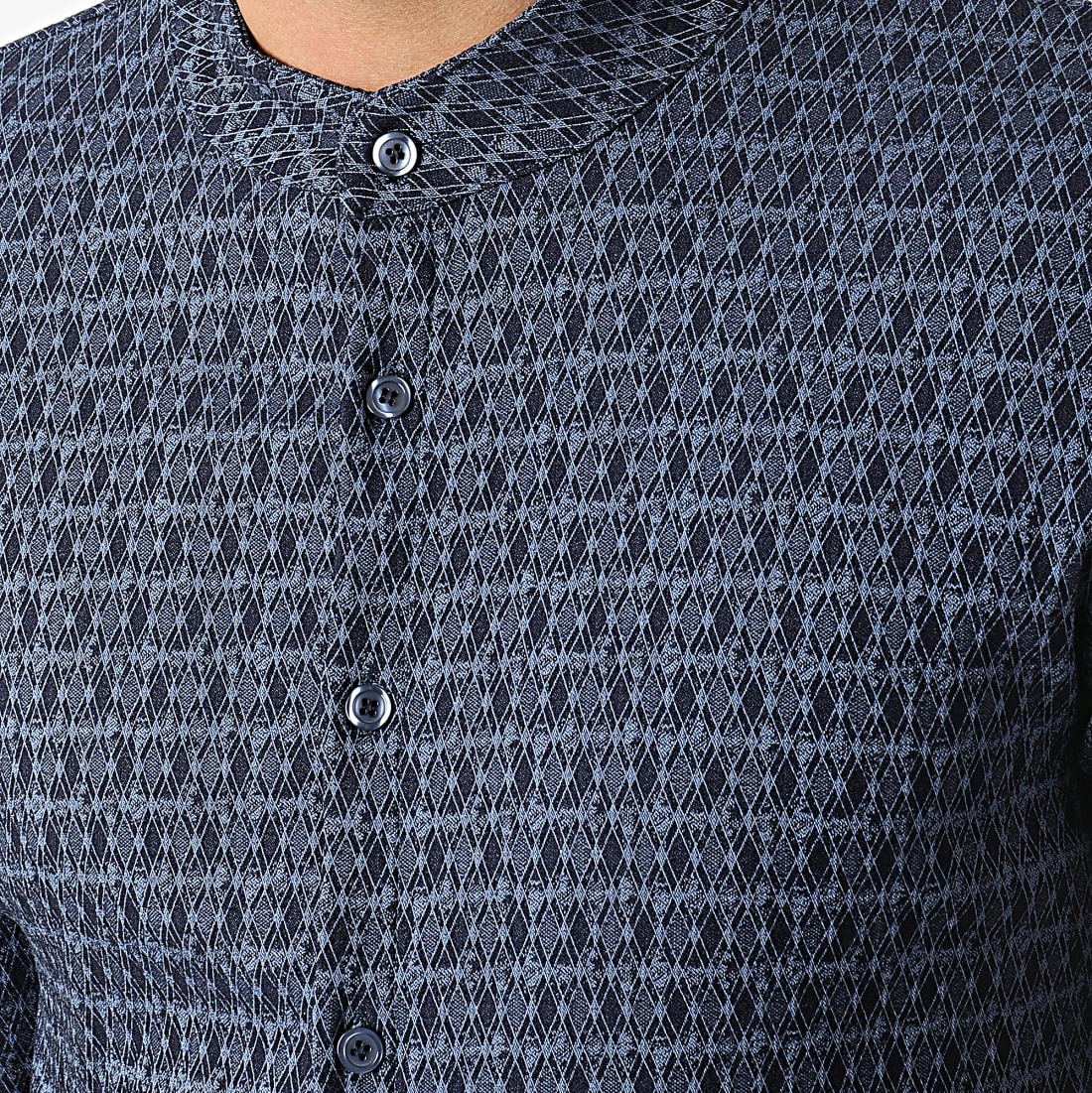 Vente flash 👍 Chemise Manches Longues Col Mao UP-C107 Bleu Marine de Uniplay 💯 4 Vente flash 👍 Chemise Manches Longues Col Mao UP-C107 Bleu Marine de Uniplay 💯 – Image 2