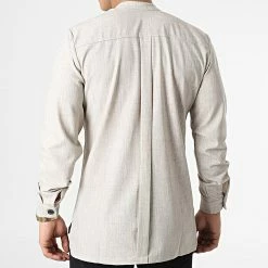 Le moins cher 🎉 Chemise Manches Longues Col Mao 22005 Beige Chiné de Uniplay 😍 -Uniplay Soldes uniplay 304440 22005 1 BEIGE 20220222T114914 04