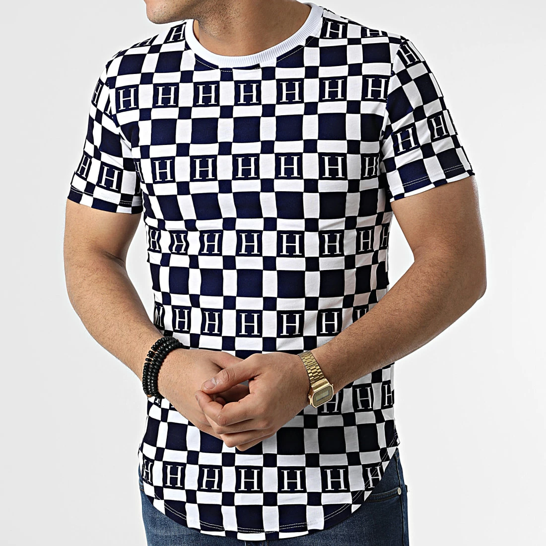 Tout neuf 🛒 Tee 👕 Shirt Oversize UY786 Blanc Bleu Marine de Uniplay ❤️ 5 Tout neuf 🛒 Tee 👕 Shirt Oversize UY786 Blanc Bleu Marine de Uniplay ❤️ – Image 3