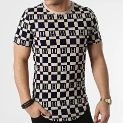 Grosses soldes 🧨 Tee 👕 Shirt Oversize UY786 Beige Bleu Marine de Uniplay 🔔 -Uniplay Soldes uniplay 304513 UY786 BEIGE BLUE 20220221T161227 03