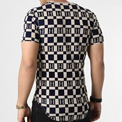 Grosses soldes 🧨 Tee 👕 Shirt Oversize UY786 Beige Bleu Marine de Uniplay 🔔 -Uniplay Soldes uniplay 304513 UY786 BEIGE BLUE 20220221T161229 04