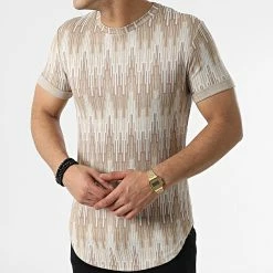 Offres ⭐ Tee 👕 Shirt Oversize UY778 Beige Camel de Uniplay 🤩 -Uniplay Soldes uniplay 304541 UY778 WHITE BEIGE CAMEL 20220223T140632 03