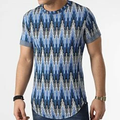 Tout neuf 👍 Tee 👚 Shirt Oversize UY778 Bleu Blanc de Uniplay 🎉