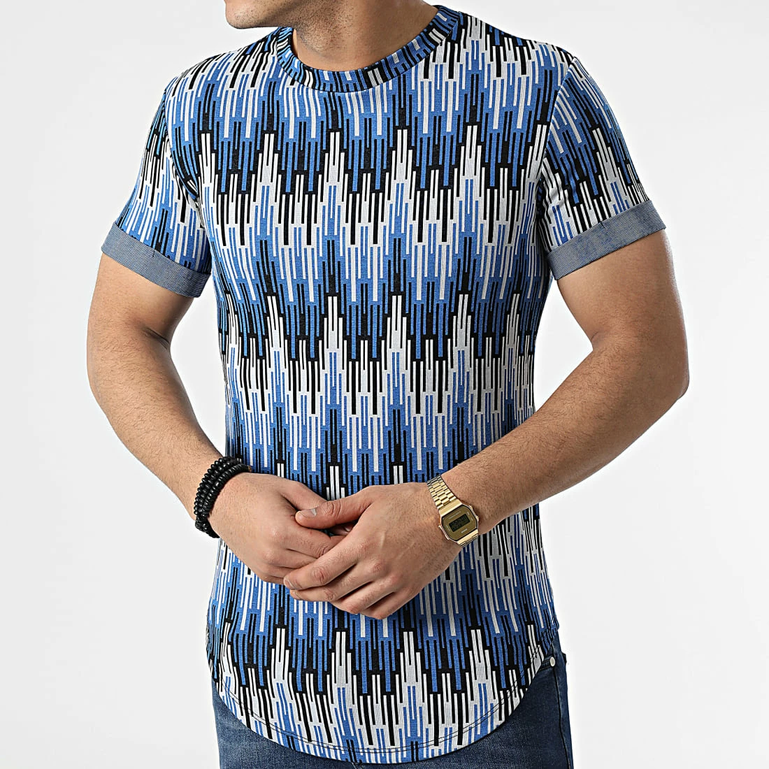 Tout neuf 👍 Tee 👚 Shirt Oversize UY778 Bleu Blanc de Uniplay 🎉 5 Tout neuf 👍 Tee 👚 Shirt Oversize UY778 Bleu Blanc de Uniplay 🎉 – Image 3