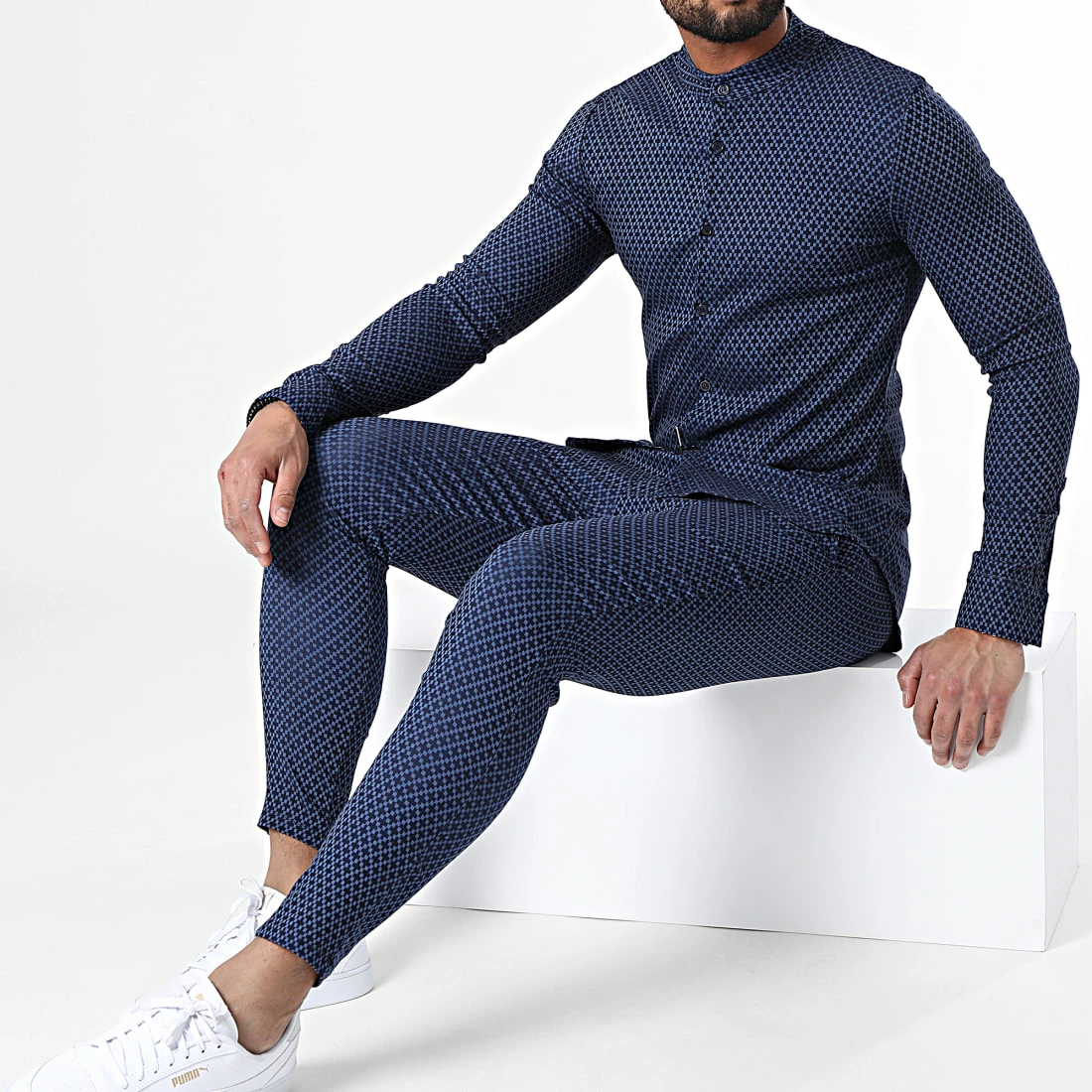 Meilleure vente ✨ Ensemble Chemise Manches Longues Et Pantalon Jogging UP-ES-81 Bleu Marine de Uniplay 🎁 2 Meilleure vente ✨ Ensemble Chemise Manches Longues Et Pantalon Jogging UP-ES-81 Bleu Marine de Uniplay 🎁