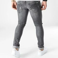 Meilleure vente 👍 Jean Slim 664 Gris Anthracite de Uniplay ❤️ -Uniplay Soldes uniplay 304621 664 BLACK 20220223T133900 04