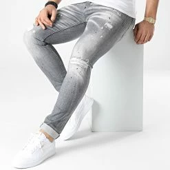 De gros ⌛ Jean Slim 653 Gris de Uniplay 🤩 -Uniplay Soldes uniplay 304646 653 GREY 20220223T133847 03