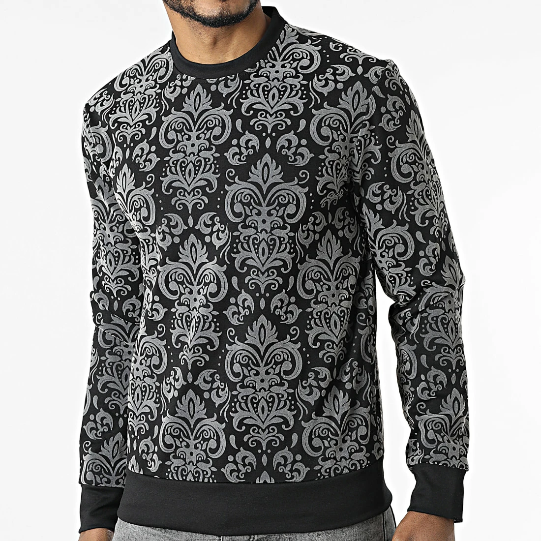 Budget 🥰 Sweat Crewneck UY783 Noir Beige de Uniplay ✨ 3 Budget 🥰 Sweat Crewneck UY783 Noir Beige de Uniplay ✨