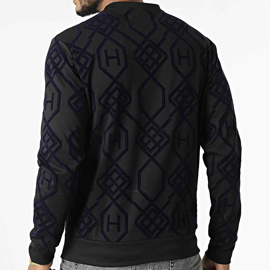 De gros 🤩 Sweat Crewneck UY782 Noir Bleu de Uniplay 🛒 6 De gros 🤩 Sweat Crewneck UY782 Noir Bleu de Uniplay 🛒 – Image 4