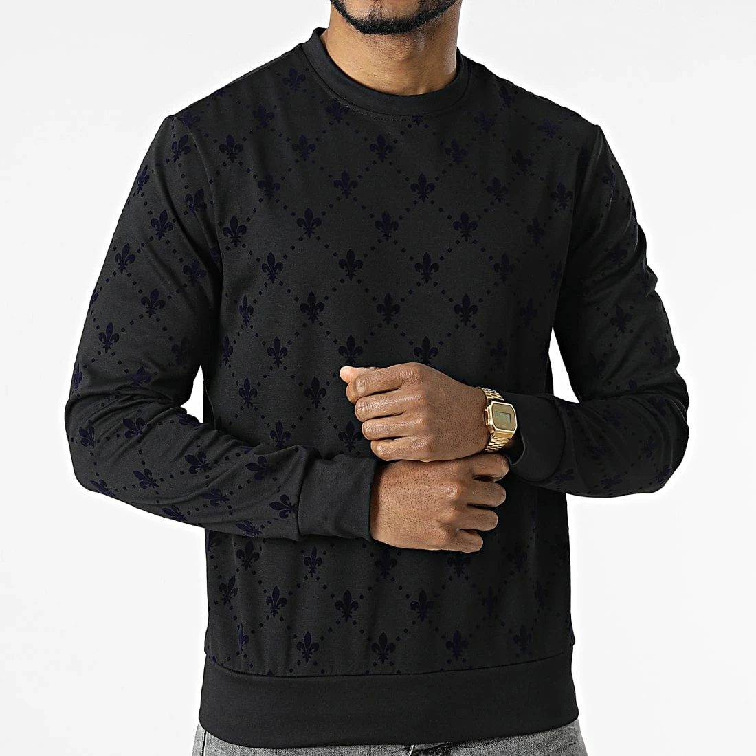 Grosses soldes ⌛ Sweat Crewneck UY784 Noir Bleu de Uniplay ❤️ 5 Grosses soldes ⌛ Sweat Crewneck UY784 Noir Bleu de Uniplay ❤️ – Image 3