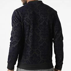 Tout neuf 👍 Sweat Crewneck UY783 Noir Bleu de Uniplay 🔥 -Uniplay Soldes uniplay 306268 UY783 BLACK BLUE 20220225T143750 04