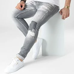 Grosses soldes 🔔 Jean Skinny 693 Gris de Uniplay 😀 -Uniplay Soldes uniplay 307983 693 GREY 20220307T161803 03