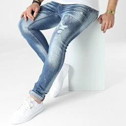 Meilleur prix 😀 Jean Skinny 666 Bleu Denim de Uniplay 🥰 -Uniplay Soldes uniplay 307994 666 BLUE 20220308T141906 03