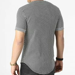 Nouveau 🔔 Tee 👚 Shirt Oversize UY806 Noir Blanc de Uniplay 🎉 -Uniplay Soldes uniplay 308113 UY806 BLACK WHITE 20220308T153000 04