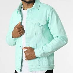 Bon marché 🛒 Veste Jean 689 Vert Menthe de Uniplay ⭐