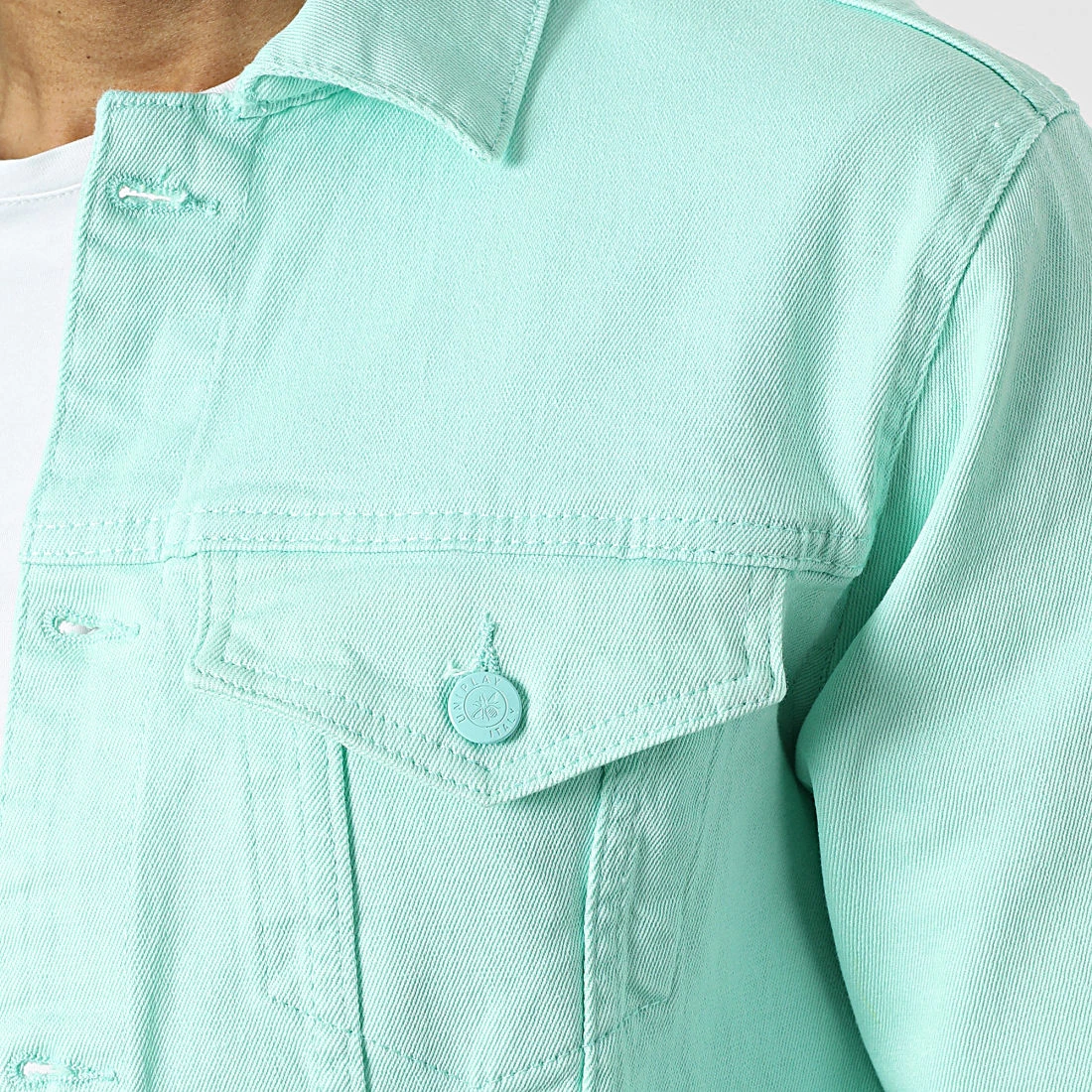 Bon marché 🛒 Veste Jean 689 Vert Menthe de Uniplay ⭐ 4 Bon marché 🛒 Veste Jean 689 Vert Menthe de Uniplay ⭐ – Image 2