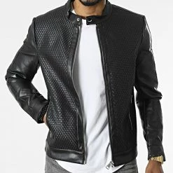 De gros 🤩 Veste Biker T8807 Noir de Uniplay 👍 -Uniplay Soldes uniplay 309782 UP T8807 BLACK 20220408T135227 03