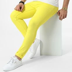 De gros 😀 Jean Slim 690 Jaune de Uniplay ⌛ -Uniplay Soldes uniplay 309783 690 YELLOW 20220318T161553 03