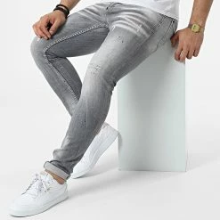 Grosses soldes ⌛ Jean Skinny 692 Gris de Uniplay 👍 -Uniplay Soldes uniplay 309793 692 GREY 20220318T161643 03