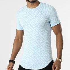 Top 10 🛒 Tee 👕 Shirt Oversize UY814 Bleu Ciel Blanc de Uniplay 🤩