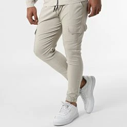 Le moins cher 🔥 Ensemble Veste Zippée Pantalon Jogging UY836 Beige de Uniplay 🔔 -Uniplay Soldes uniplay 316656 UY836 BEIGE 20220429T154410 04