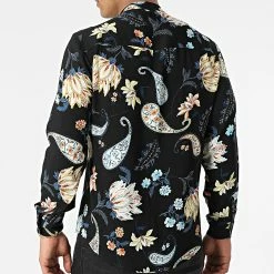 Bon marché 😉 Chemise Manches Longues Col Mao Floral UY839 Noir de Uniplay 🌟 -Uniplay Soldes uniplay 316709 UY839 BLACK 20220503T151936 04