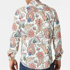 Coupon 👍 Chemise Manches Longues Col Mao Floral UY837 Beige de Uniplay 🎁 -Uniplay Soldes uniplay 316712 UY837 WHITE 20220502T160736 04