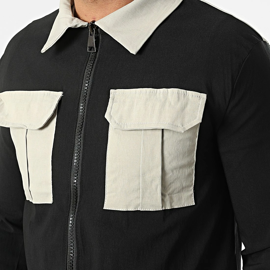 Meilleure affaire 🎉 Ensemble Veste Zippée Pantalon Jogging UP-ES-86 Noir Beige de Uniplay 🎉 4 Meilleure affaire 🎉 Ensemble Veste Zippée Pantalon Jogging UP-ES-86 Noir Beige de Uniplay 🎉 – Image 2