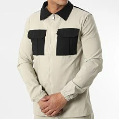 Budget ❤️ Ensemble Veste Zippée Pantalon Jogging UP-ES-86 Beige Noir de Uniplay ❤️ -Uniplay Soldes uniplay 316766 UP ES 86 BEIGE 20220429T154820 03