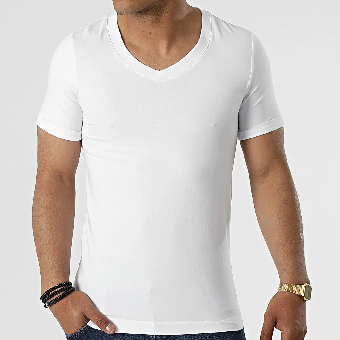 Tout neuf 👏 Tee 👚 Shirt Col V BAS-3 Blanc de Uniplay 🛒 5 Tout neuf 👏 Tee 👚 Shirt Col V BAS-3 Blanc de Uniplay 🛒 – Image 3