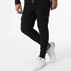 Promo 👍 Ensemble Veste Zippée Pantalon Cargo 22047 Noir de Uniplay 🔔 -Uniplay Soldes uniplay 316820 22047 BLACK 20220429T154525 04