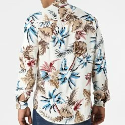 Budget 🔔 Chemise Manches Longues Col Mao Floral UY838 Beige de Uniplay 🎉 -Uniplay Soldes uniplay 316824 UY838 WHITE 20220502T160655 04