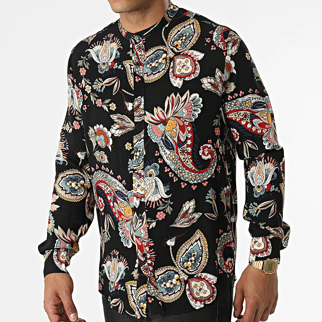 Acheter 🌟 Chemise Manches Longues Col Mao Floral UY843 Noir de Uniplay 🛒 3 Acheter 🌟 Chemise Manches Longues Col Mao Floral UY843 Noir de Uniplay 🛒