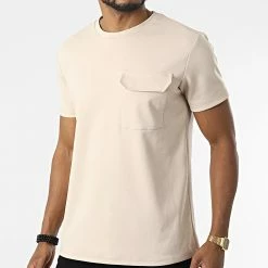Acheter ⭐ Tee 👚 Shirt Poche UY833 Beige de Uniplay 🤩