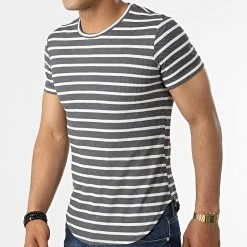 Budget 🎉 Tee 👕 Shirt A Rayures UY832 Bleu Marine de Uniplay 🎉