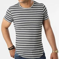 Budget 🎉 Tee 👕 Shirt A Rayures UY832 Bleu Marine de Uniplay 🎉 -Uniplay Soldes uniplay 318685 UY832 BLUE 20220517T155915 03